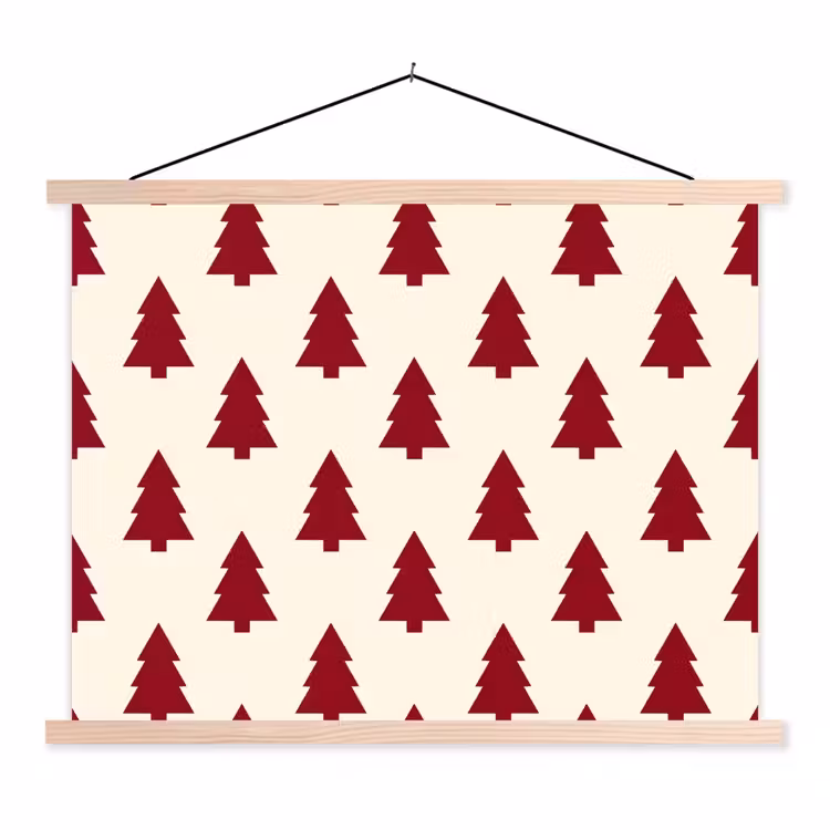 Schoolplaat - Kerstboom - Crème - Rood — 1