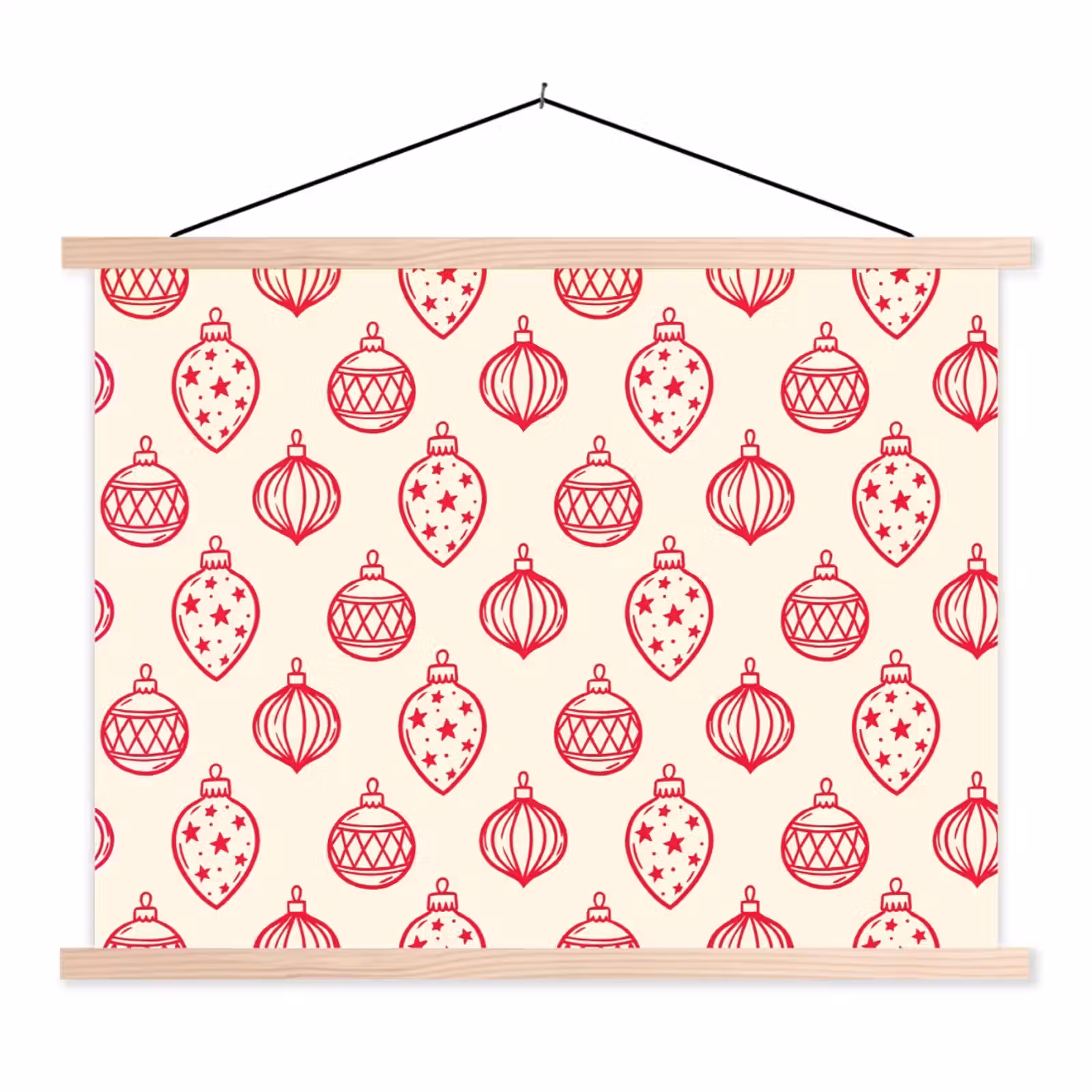 Schoolplaat - Kerstbal - Crème - Rood — 1