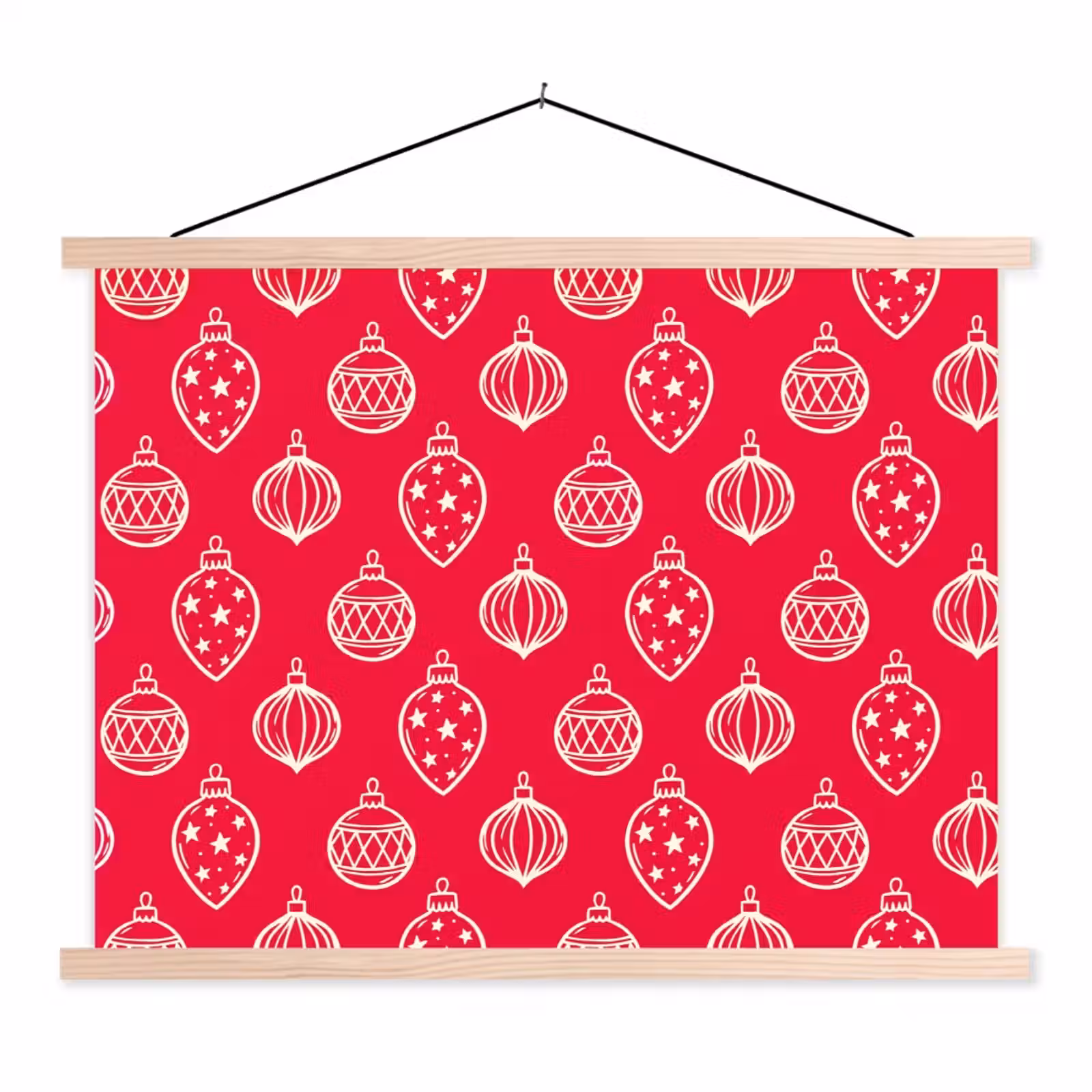 Schoolplaat - Kerstbal - Rood - Wit — 1