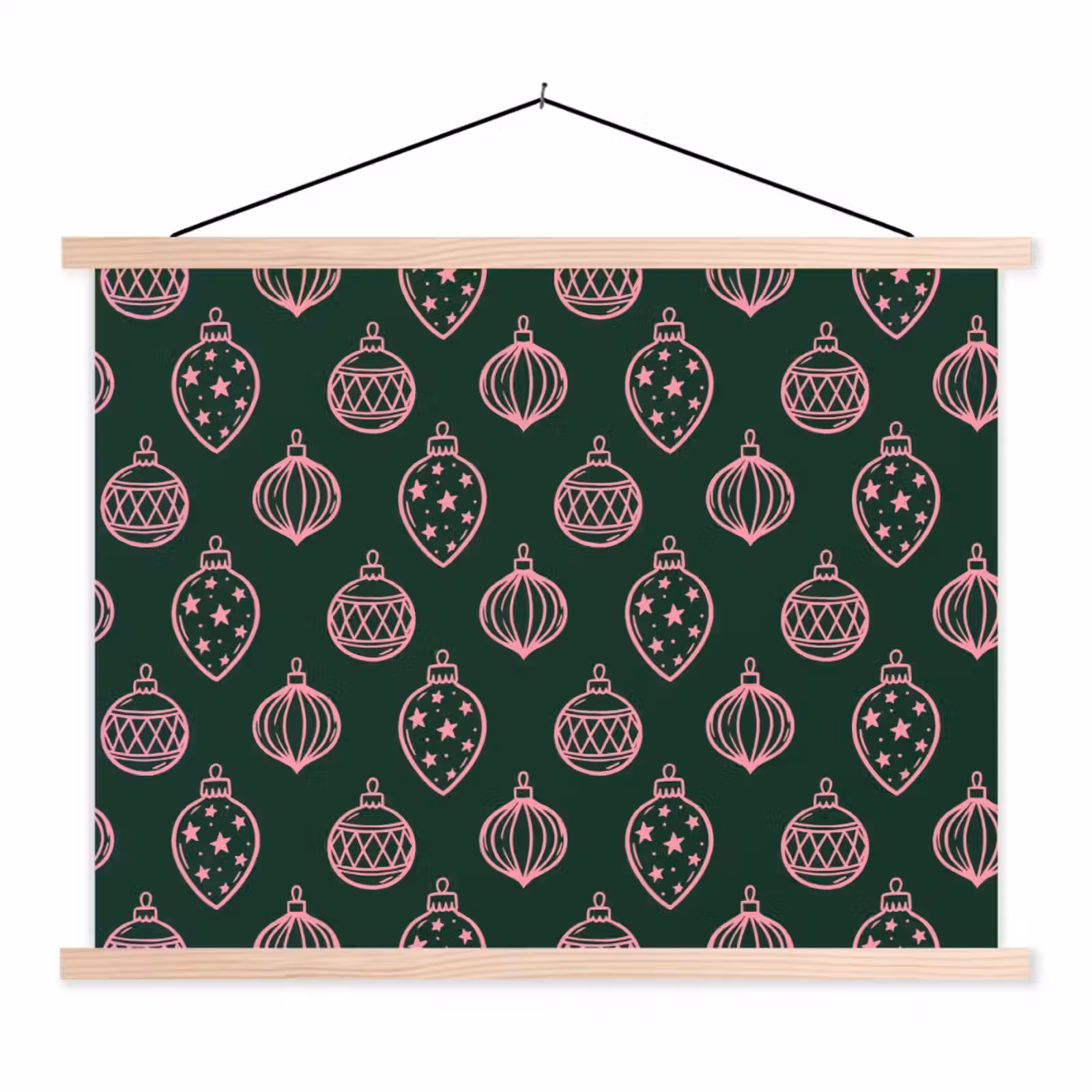 Schoolplaat - Kerstbal - Roze - Groen — 1