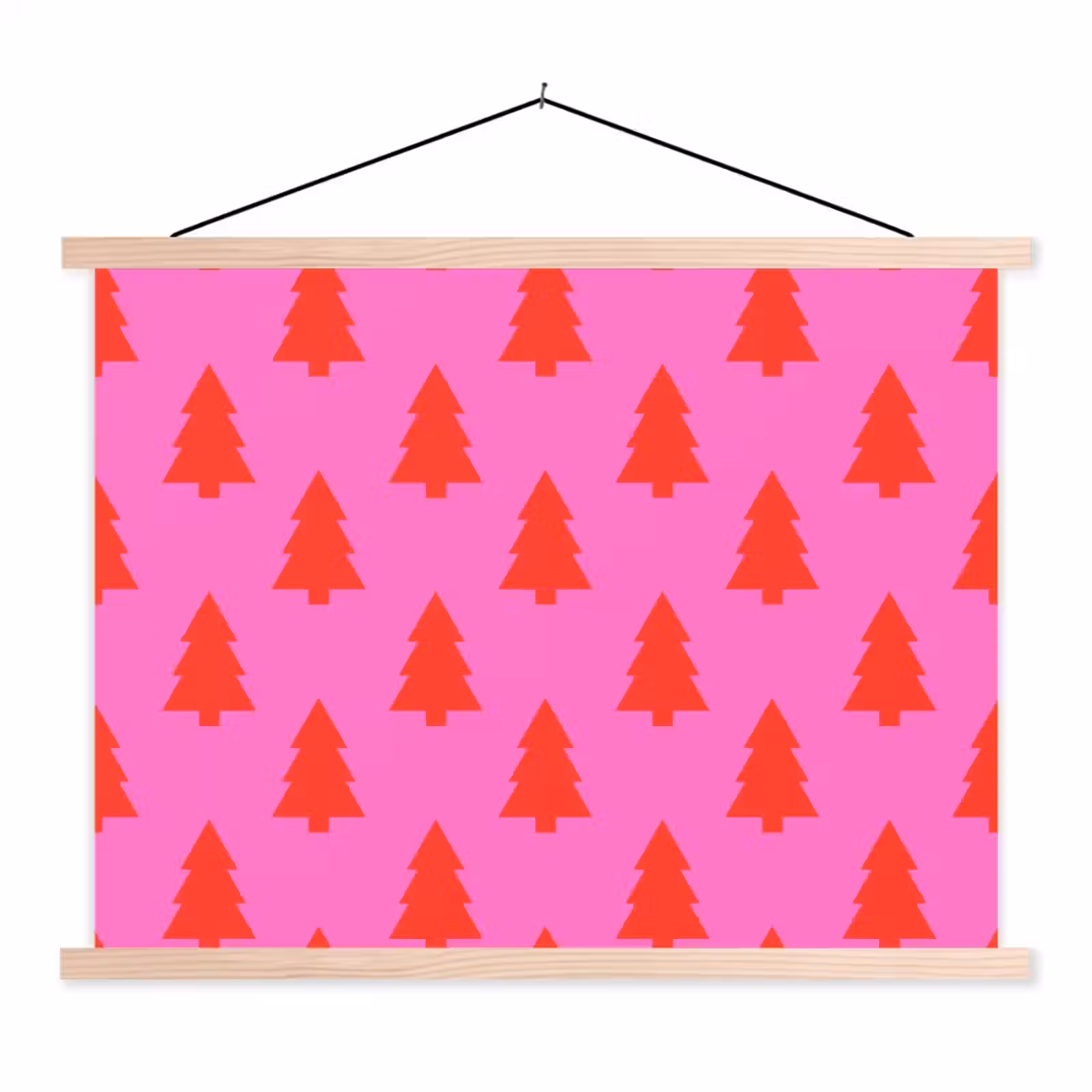 Schoolplaat - Kerstboom - Rood - Neon — 1