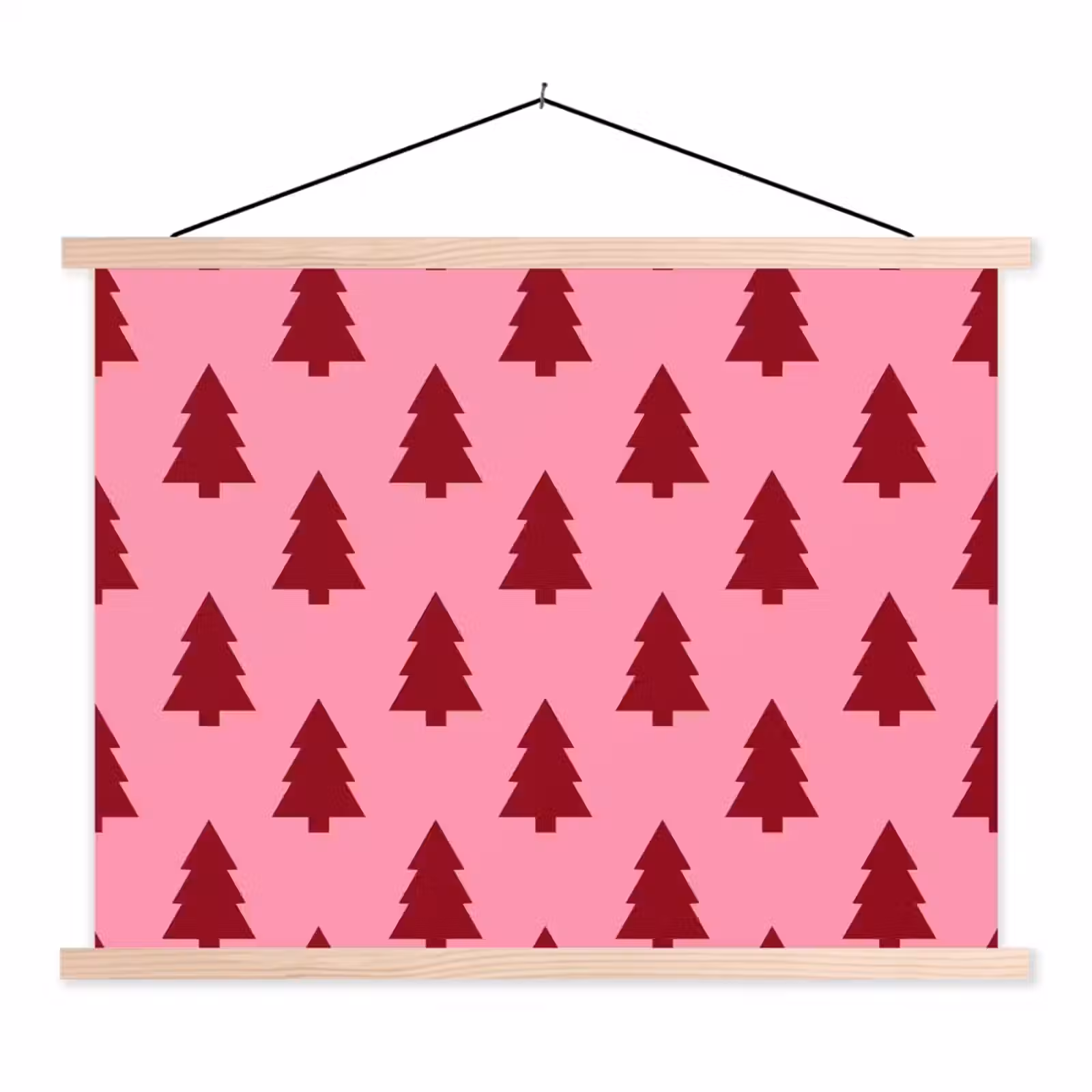 Schoolplaat - Kerstboom - Rood - Roze — 1