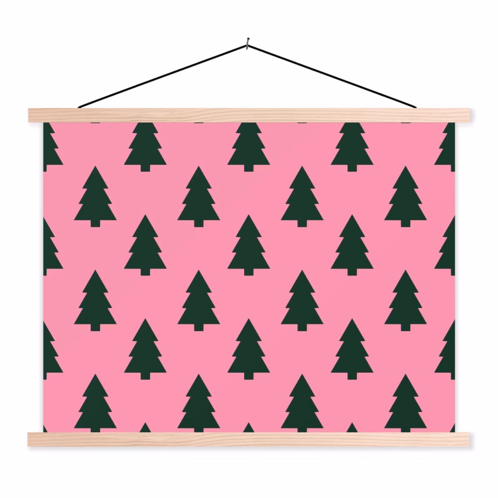 Schoolplaat - Kerstboom - Roze - Groen — 1