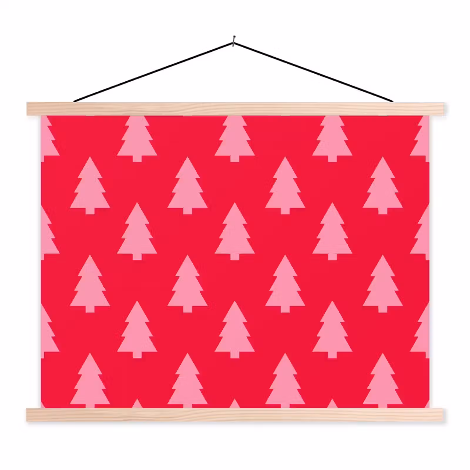 Schoolplaat - Kerstboom - Roze - Rood — 1
