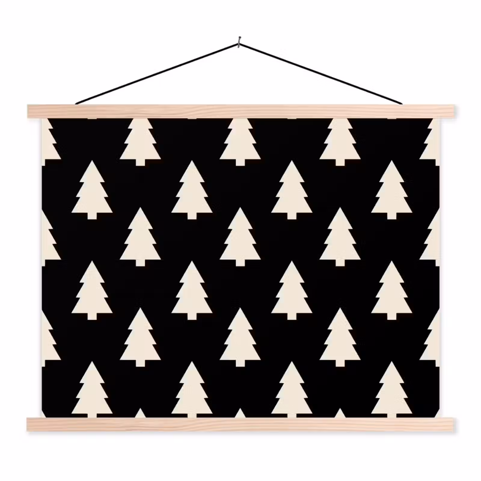 Schoolplaat - Kerstboom - Zwart - Wit — 1