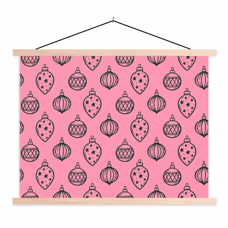 Schoolplaat - Kerstbal - Groen - Roze — 1