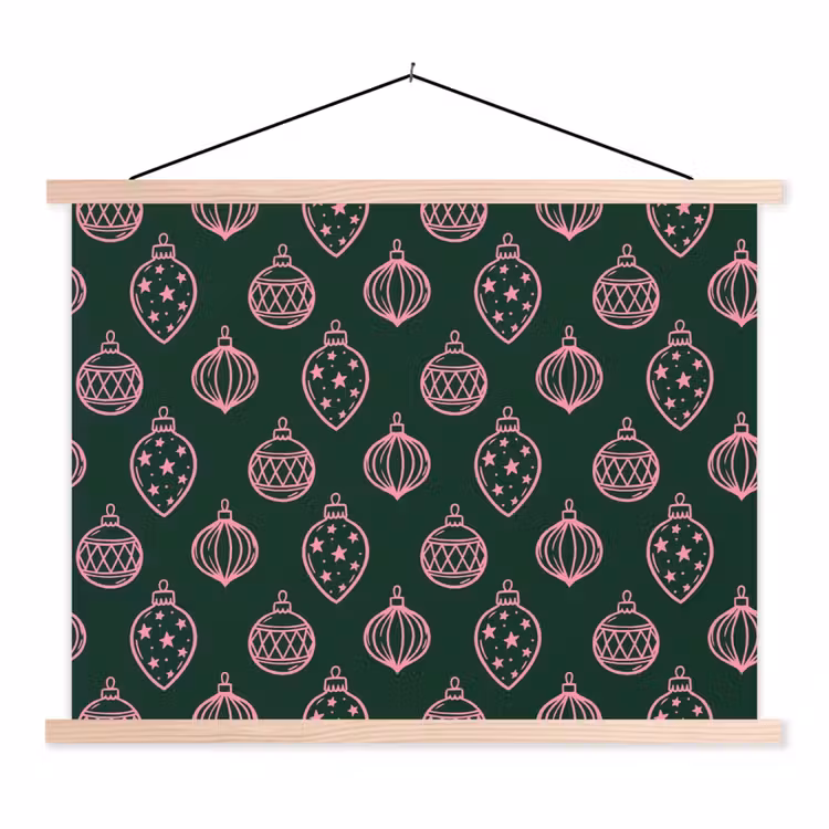 Schoolplaat - Kerstbal - Roze - Groen — 1