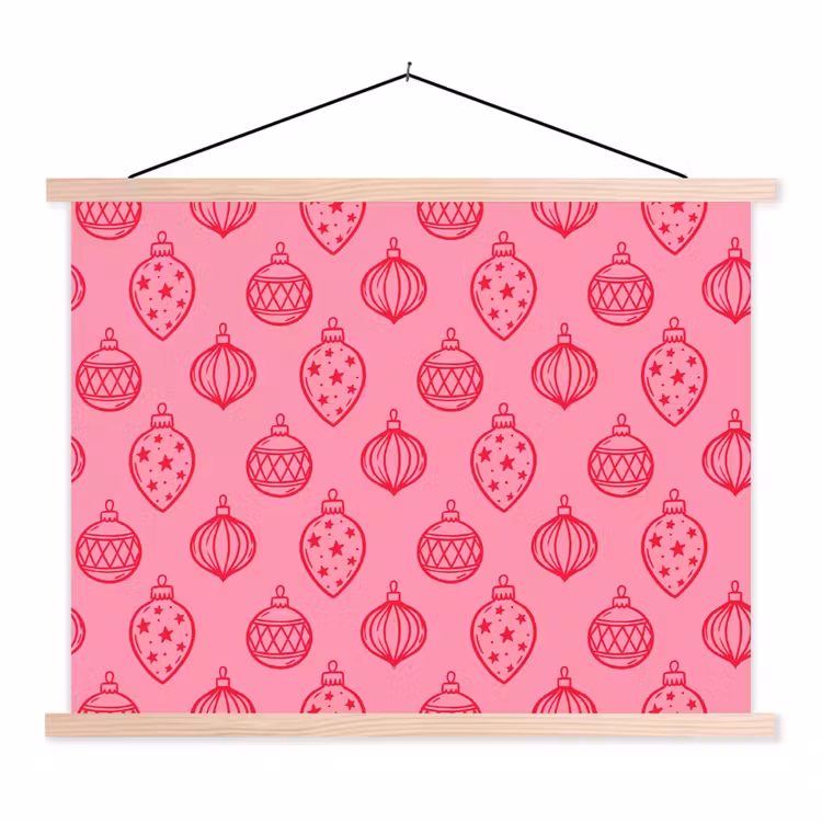 Schoolplaat - Kerstbal - Roze - Rood — 1