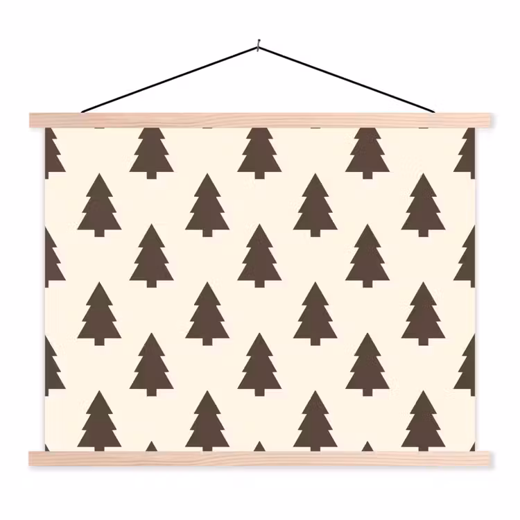 Schoolplaat - Kerstboom - Crème - Grijs — 1