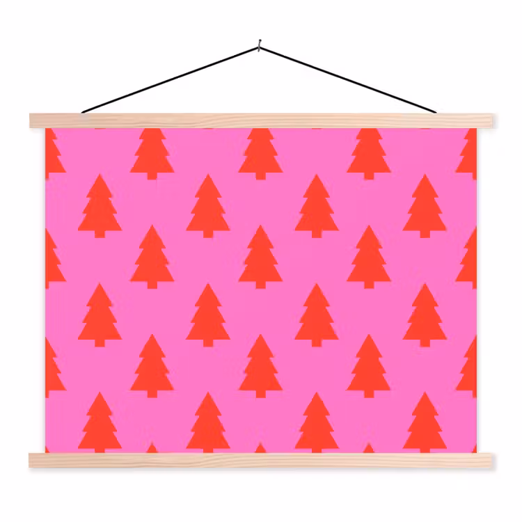 Schoolplaat - Kerstboom - Rood - Neon — 1
