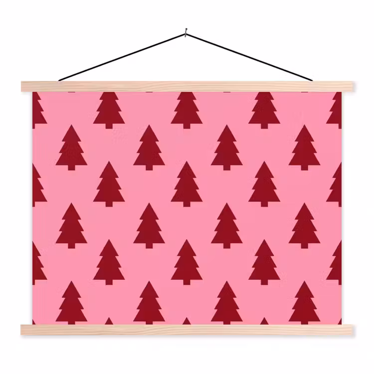 Schoolplaat - Kerstboom - Rood - Roze — 1