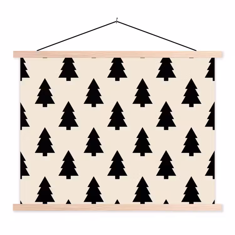 Schoolplaat - Kerstboom - Wit - Zwart — 1