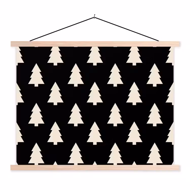 Schoolplaat - Kerstboom - Zwart - Wit — 1