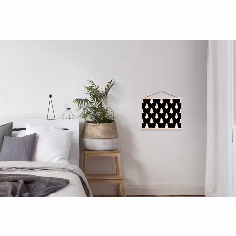 Schoolplaat - Kerstboom - Zwart - Wit — 2