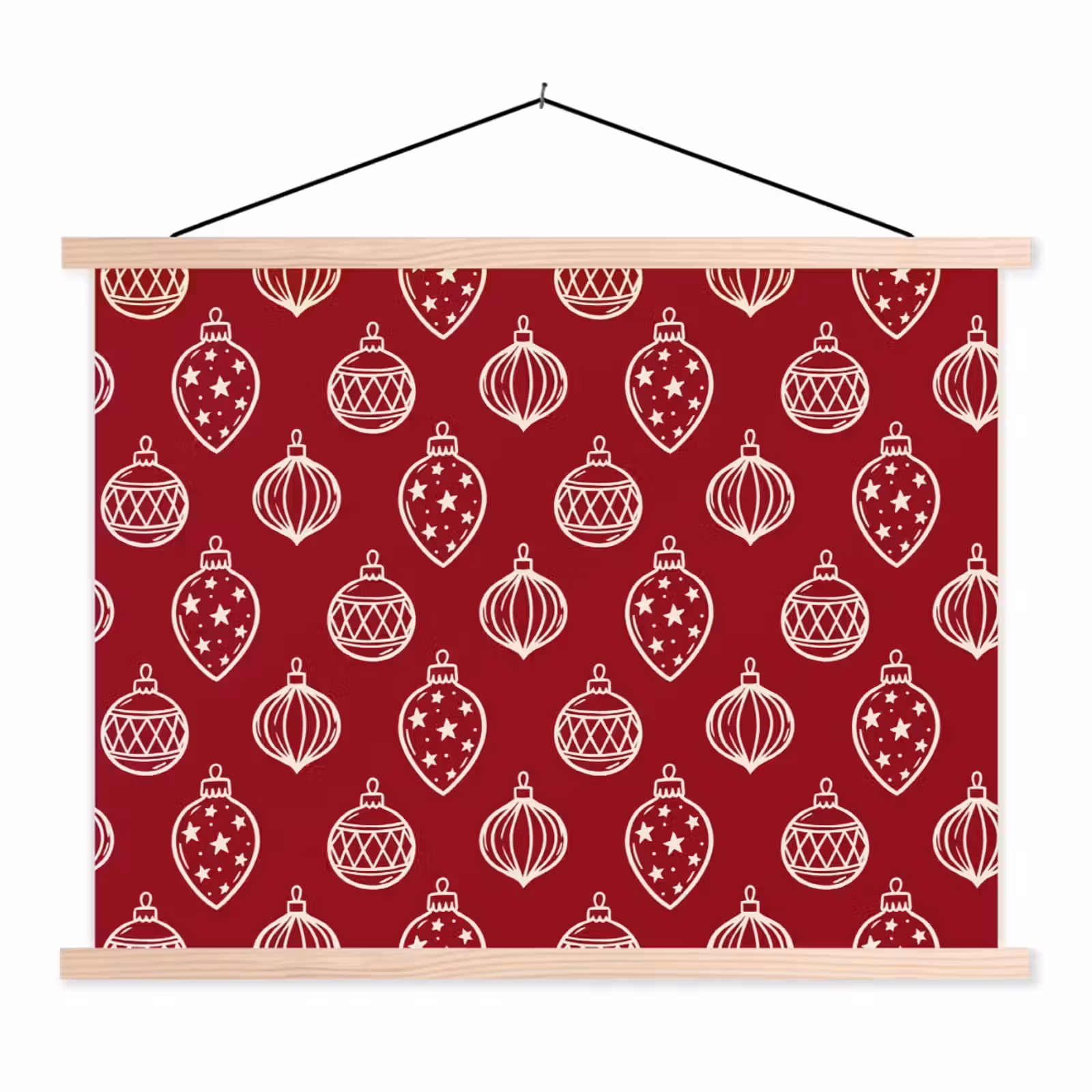 Schoolplaat - Kerstbal - Rood - Crème — 1