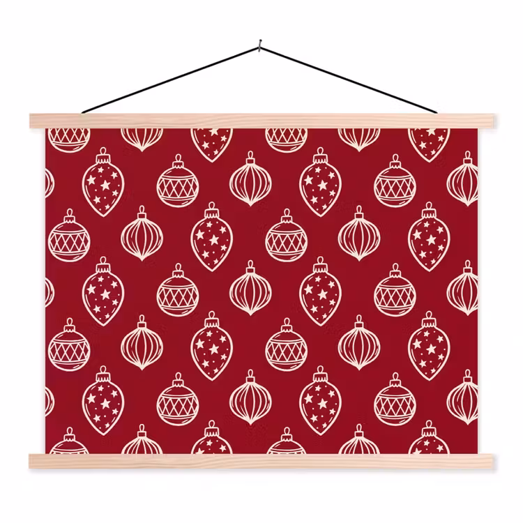 Schoolplaat - Kerstbal - Rood - Crème — 1