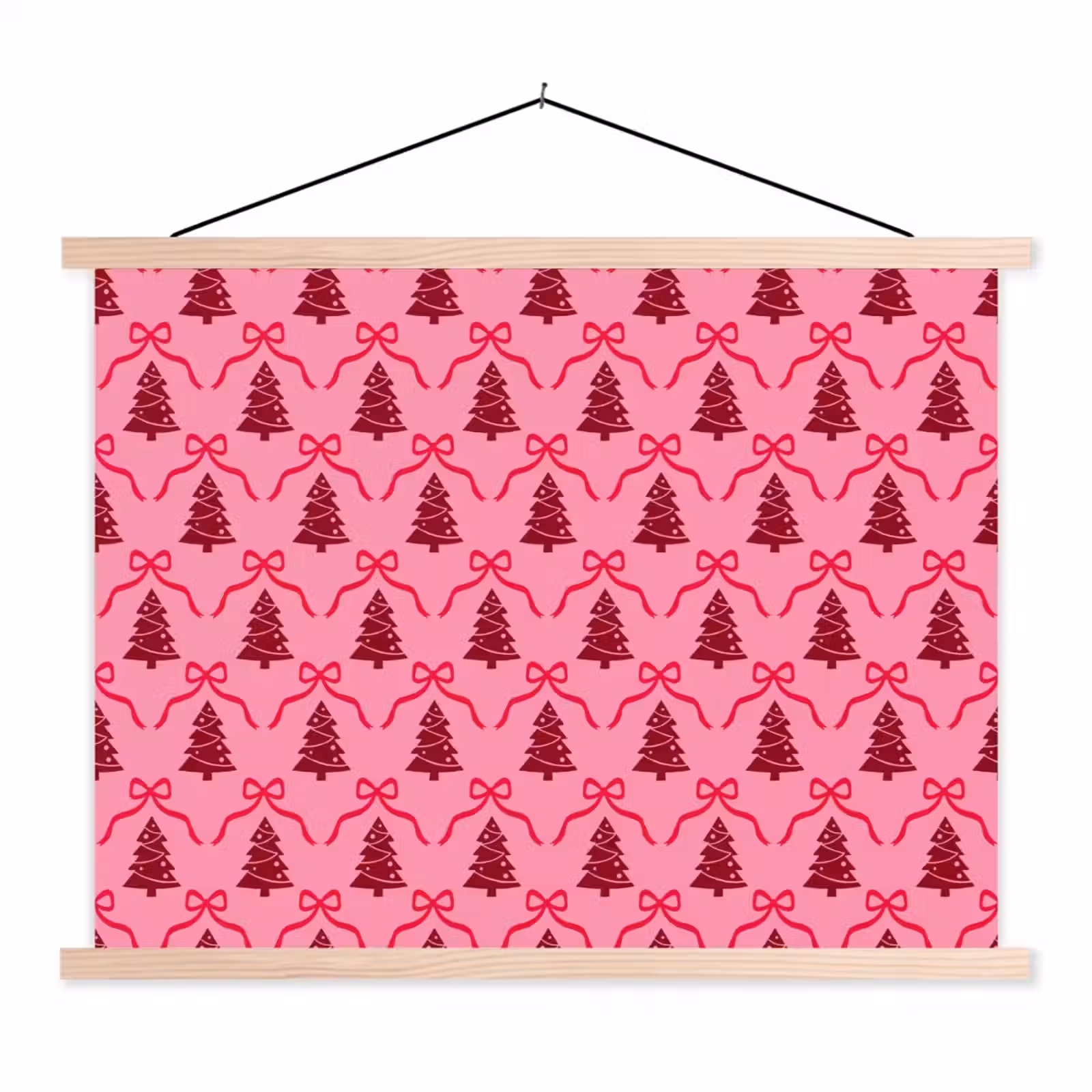 Schoolplaat - Kerst - Rood - Roze - Strik — 1