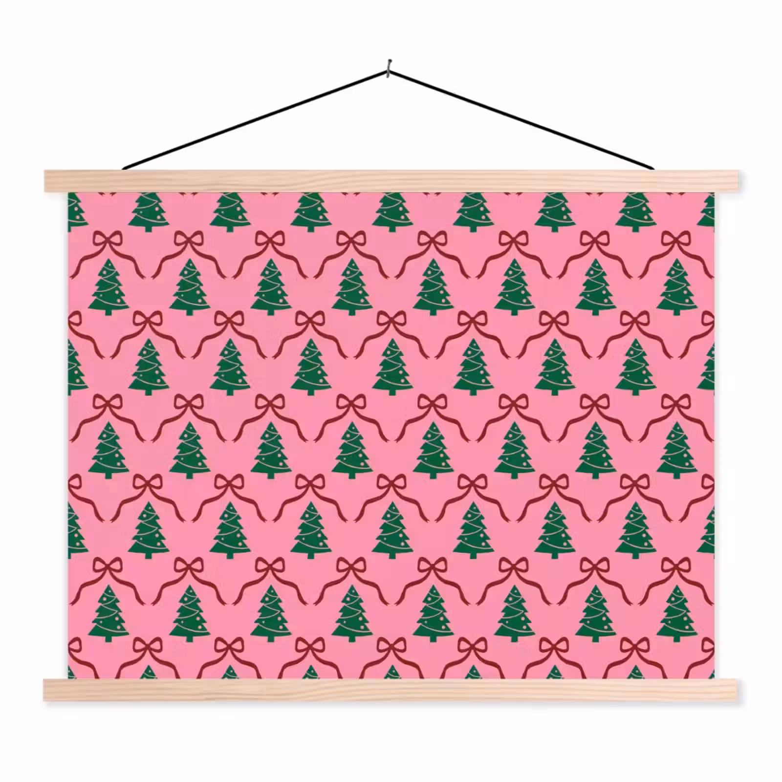 Schoolplaat - Kerst - Roze - Rood - Strik — 1