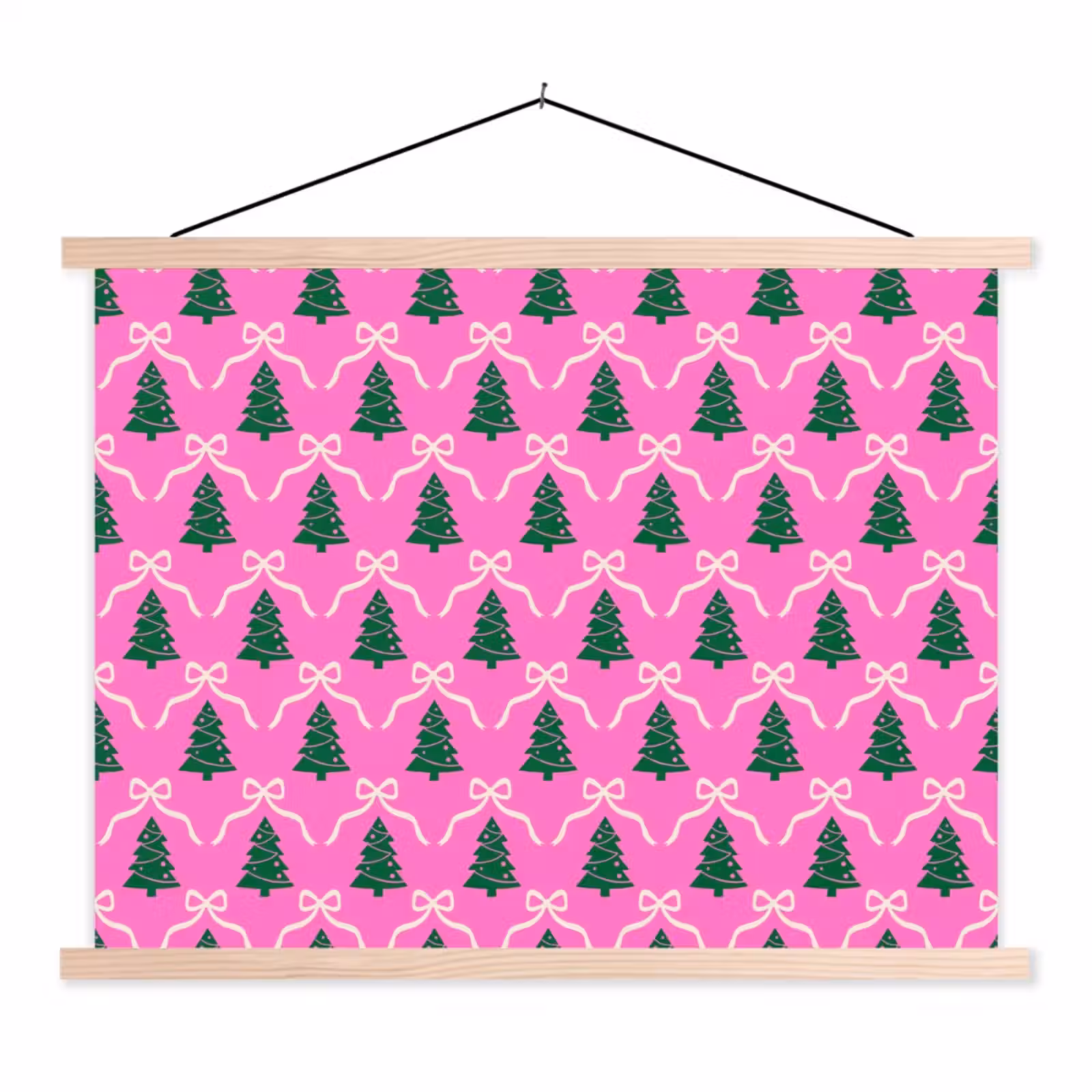 Schoolplaat - Kerst - Roze - Wit - Strik — 1