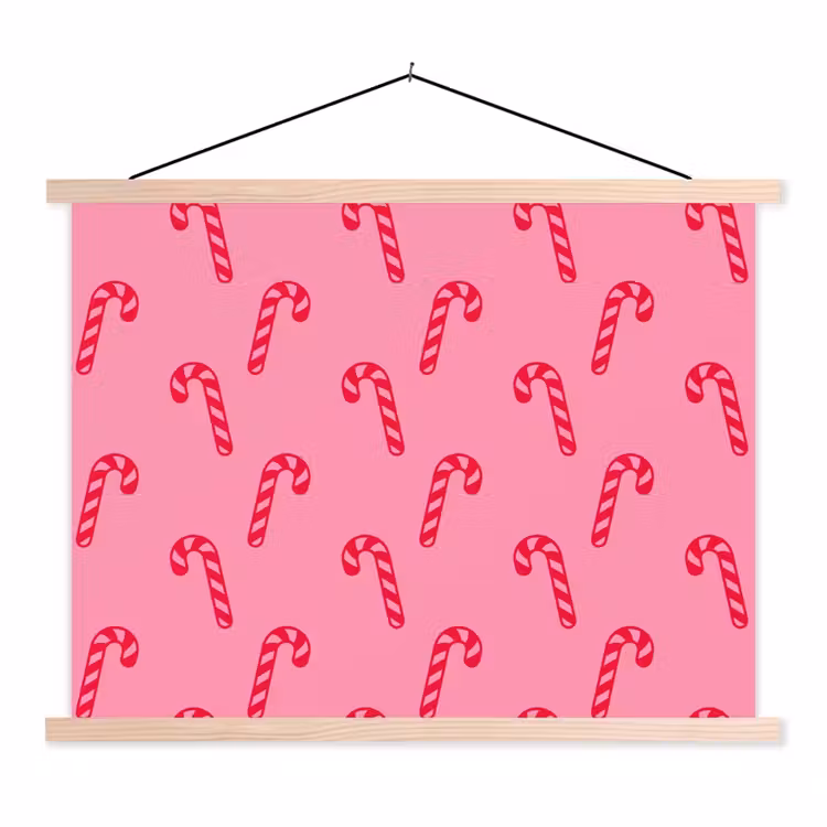 Schoolplaat - Kerst - Rood - Roze - Zuurstok — 1