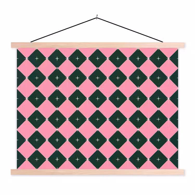 Schoolplaat - Kerst - Roze - Groen - Ster — 1