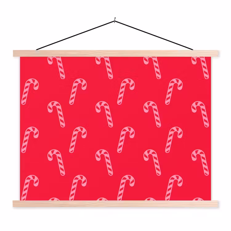Schoolplaat - Kerst - Roze - Rood - Zuurstok — 1