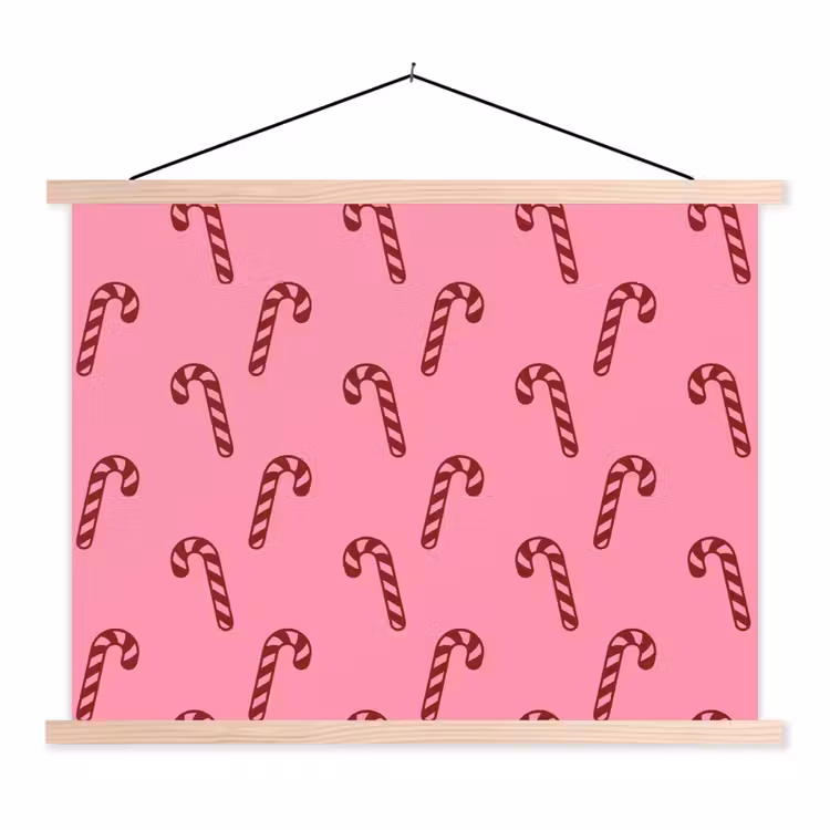 Schoolplaat - Kerst - Roze - Zuurstok - Rood — 1