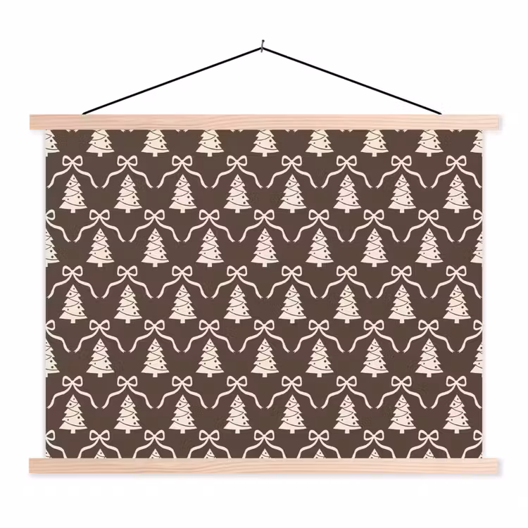 Schoolplaat - Strik - Taupe - Wit - Kerst — 1