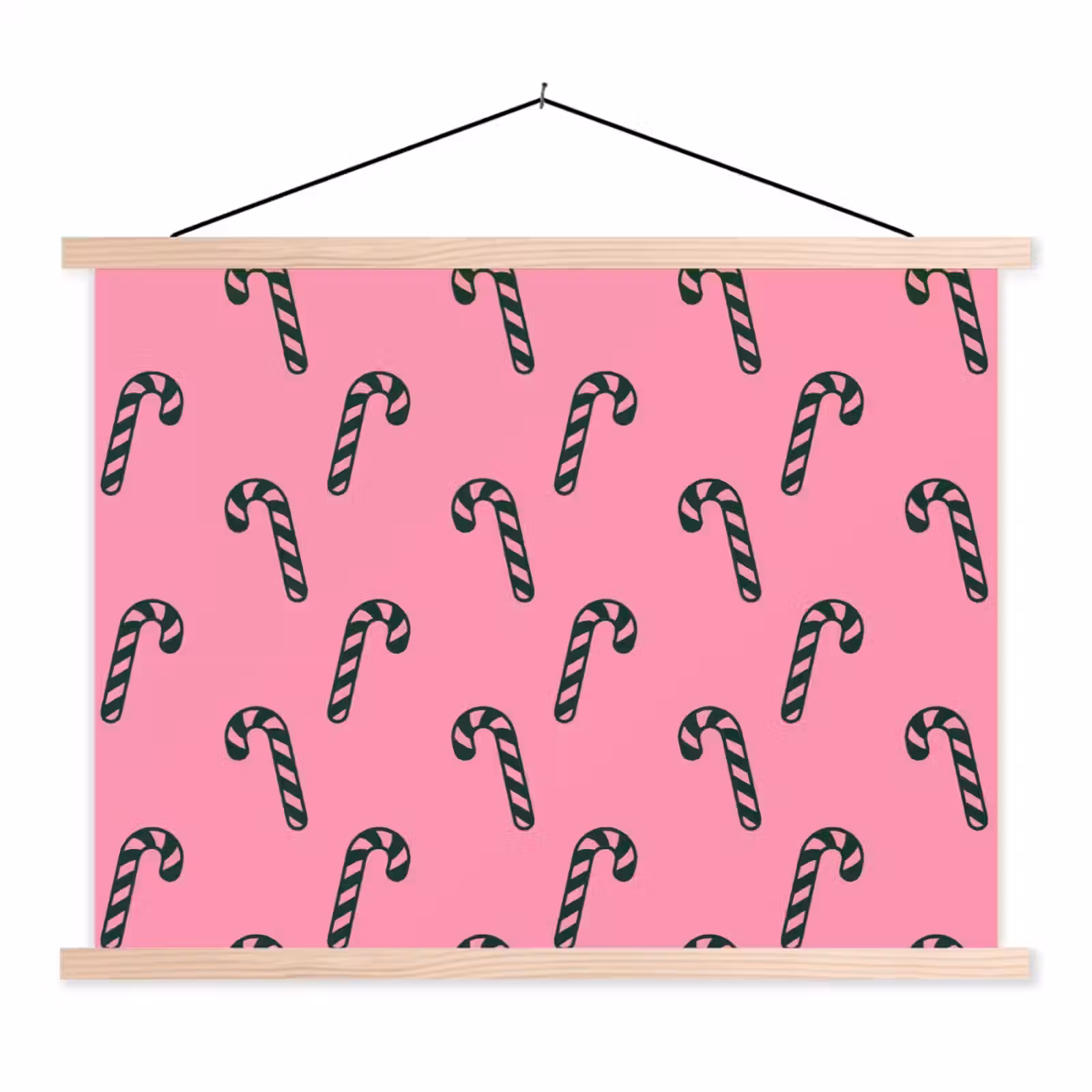 Schoolplaat - Kerst - Roze - Groen - Zuurstok — 1
