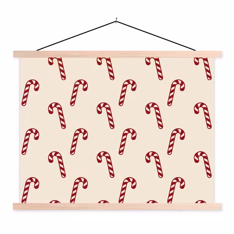 Schoolplaat - Kerst - Rood - Crème - Zuurstok — 1
