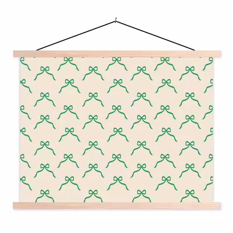 Schoolplaat - Strik - Crème - Groen - Kerst — 1