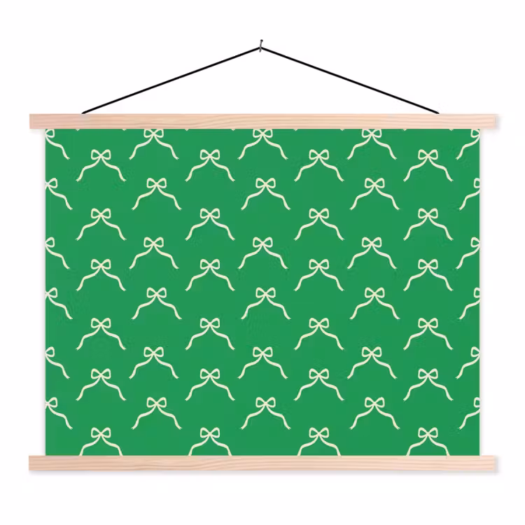 Schoolplaat - Strik - Kerst - Groen - Wit — 1