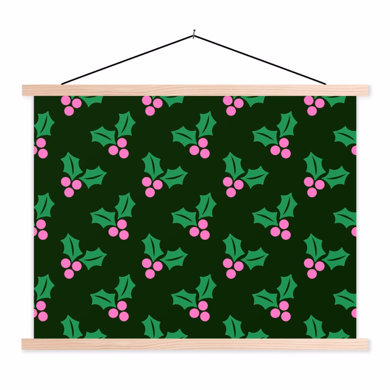 Schoolplaat - Hulst - Groen - Roze - Kerst — 1