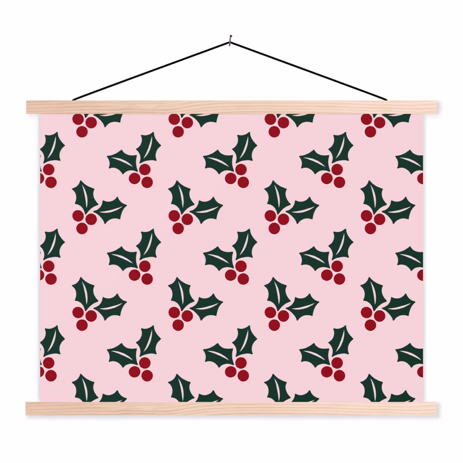 Schoolplaat - Kerst - Hulst - Groen - Roze — 1