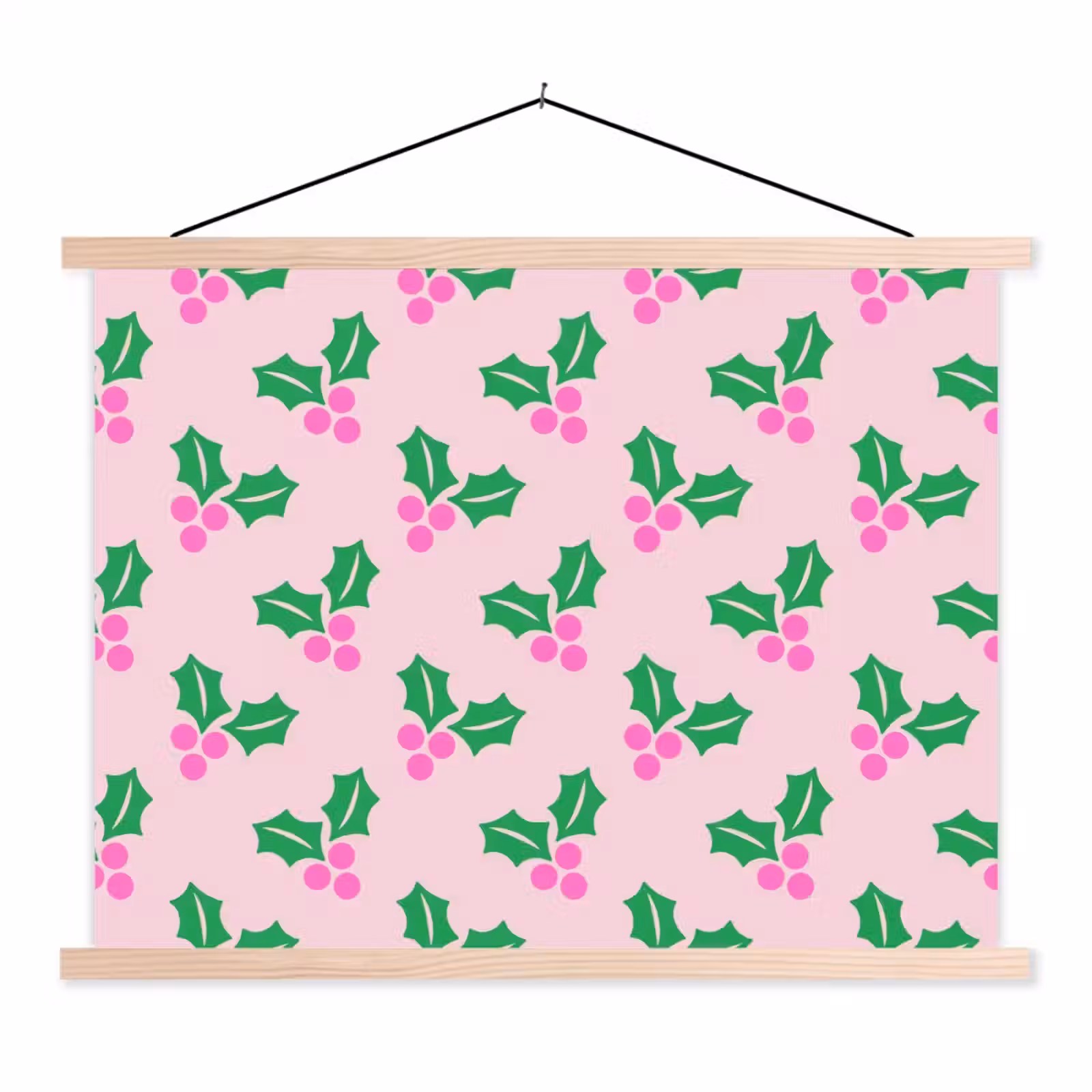 Schoolplaat - Kerst - Hulst - Roze — 1