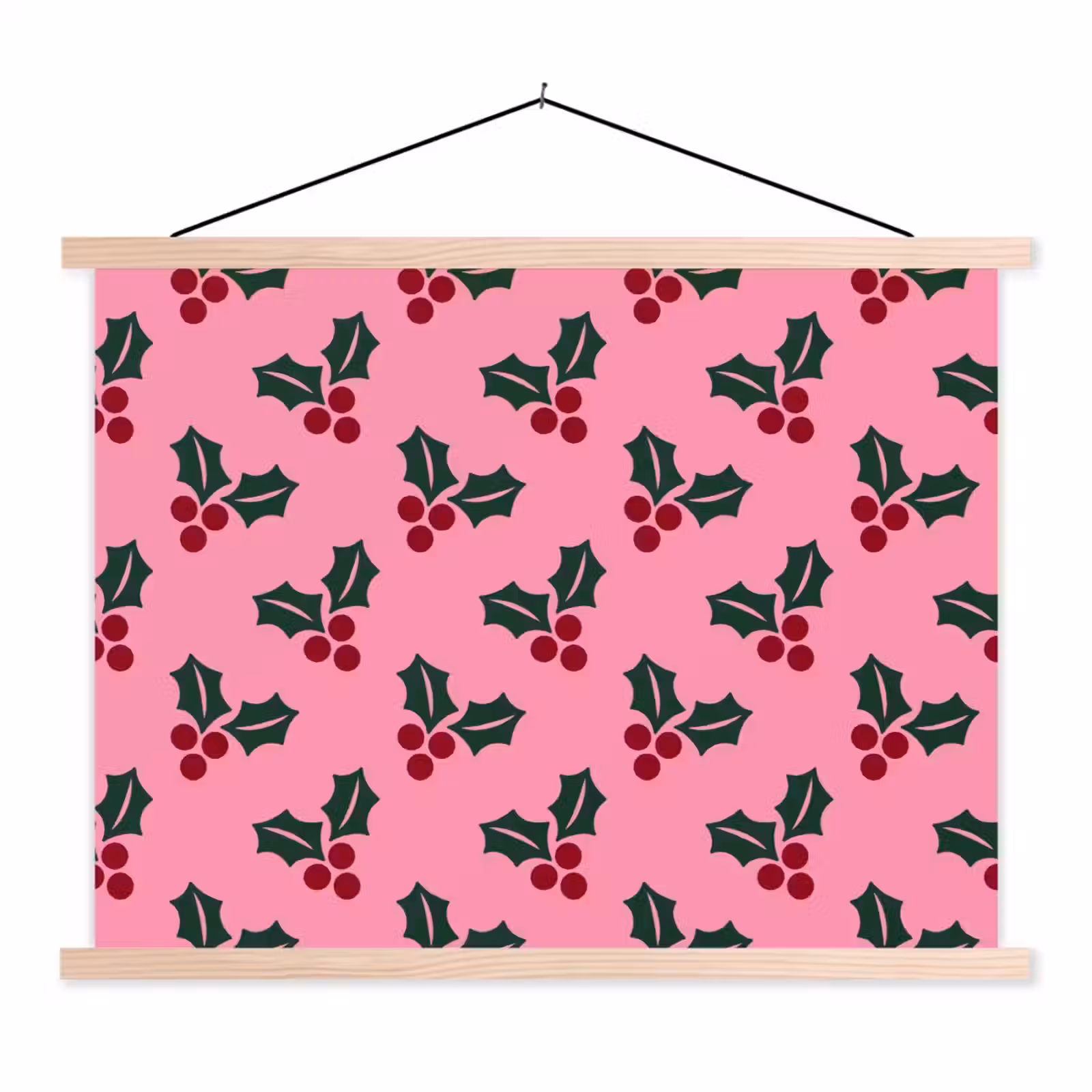 Schoolplaat - Roze - Kerst - Hulst — 1