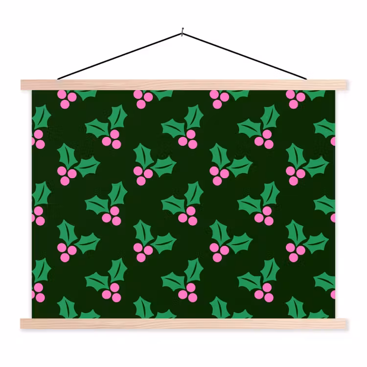 Schoolplaat - Hulst - Groen - Roze - Kerst — 1