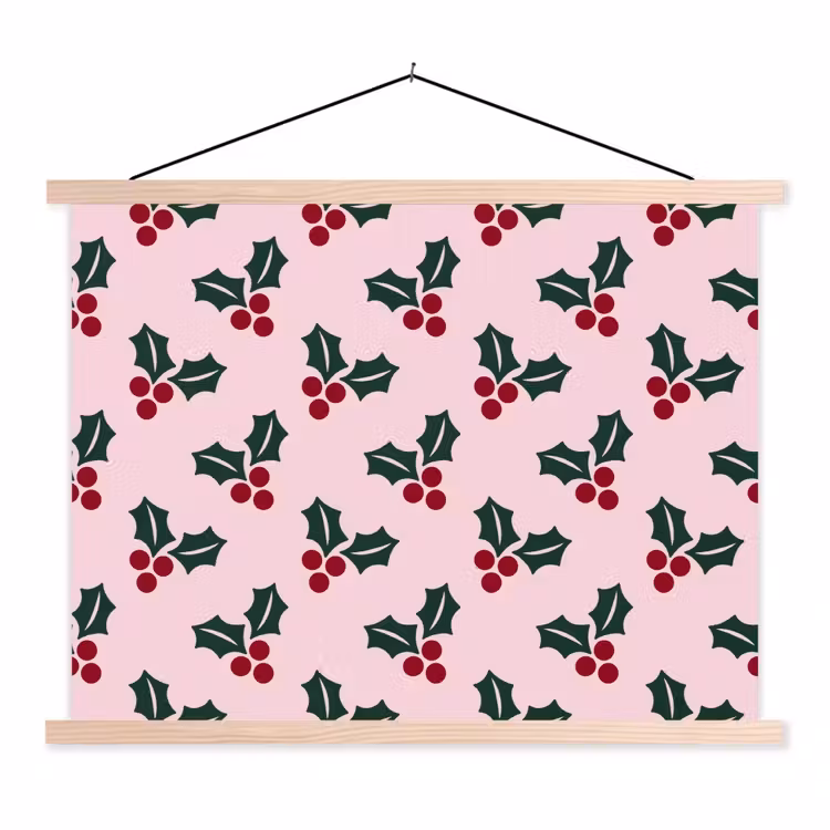 Schoolplaat - Kerst - Hulst - Groen - Roze — 1