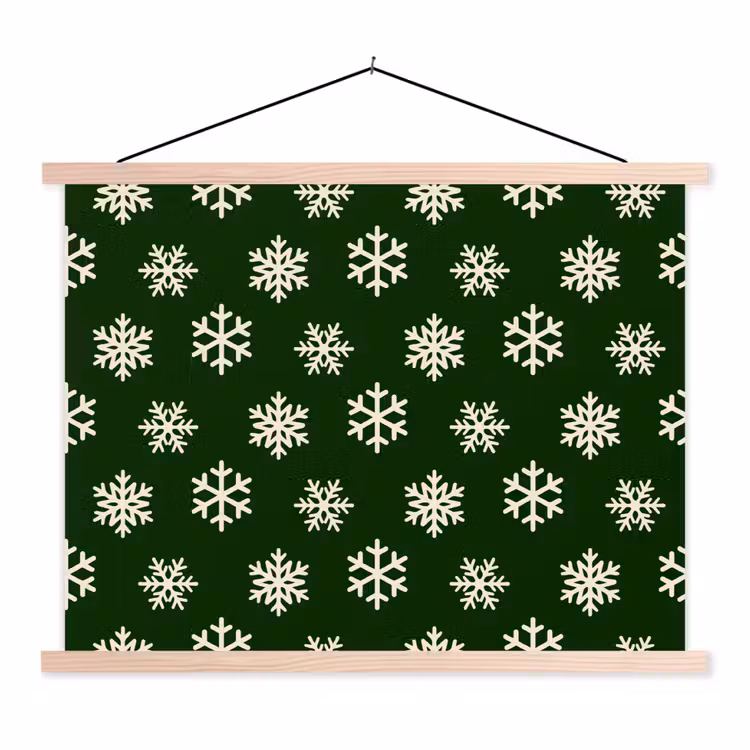 Schoolplaat - Sneeuwvlok - Groen - Wit - Kerst — 1