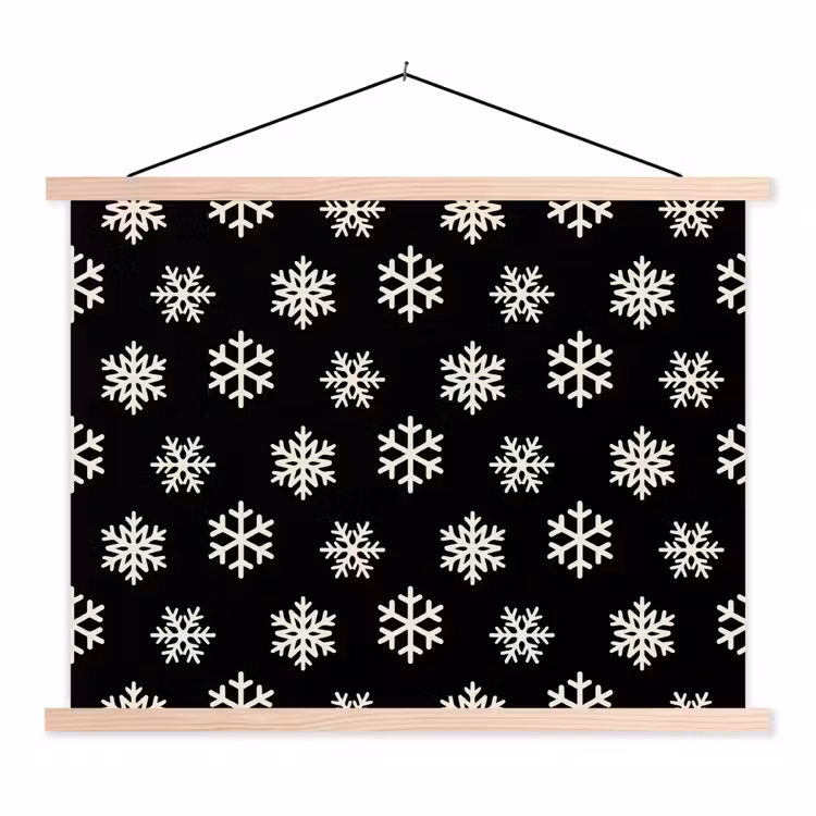 Schoolplaat - Sneeuwvlok - Zwart - Wit - Kerst — 1