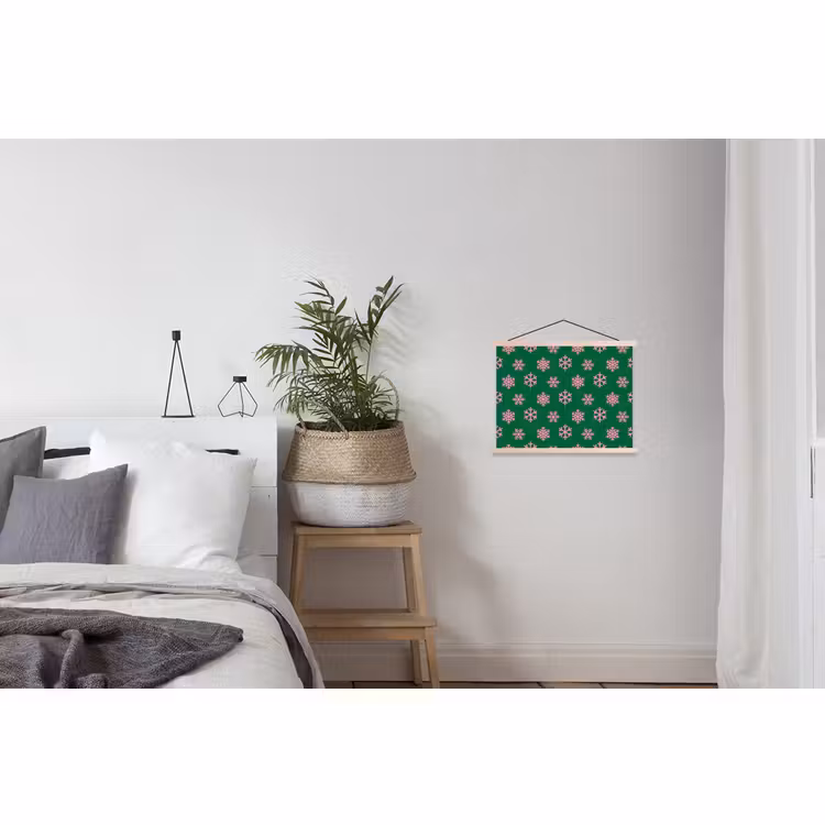 Schoolplaat - Sneeuwvlok - Groen - Roze - Kerst — 2