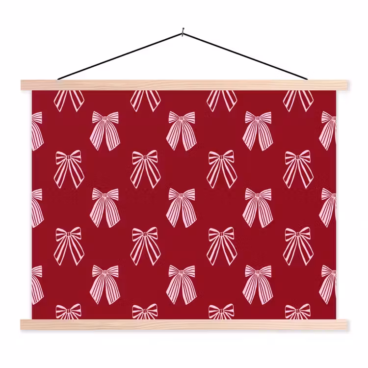 Schoolplaat - Strikken - Kerst - Burgundy - Roze — 1