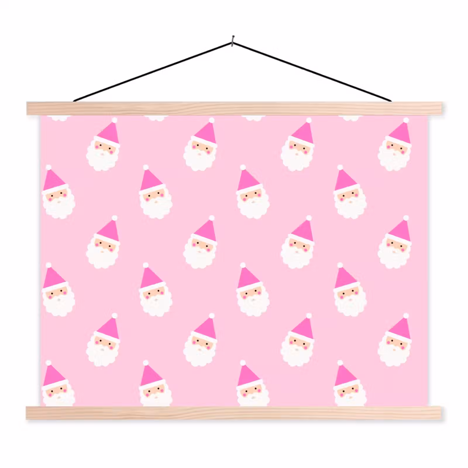 Schoolplaat - Kerstman - Kerst - Roze - Pastel — 1