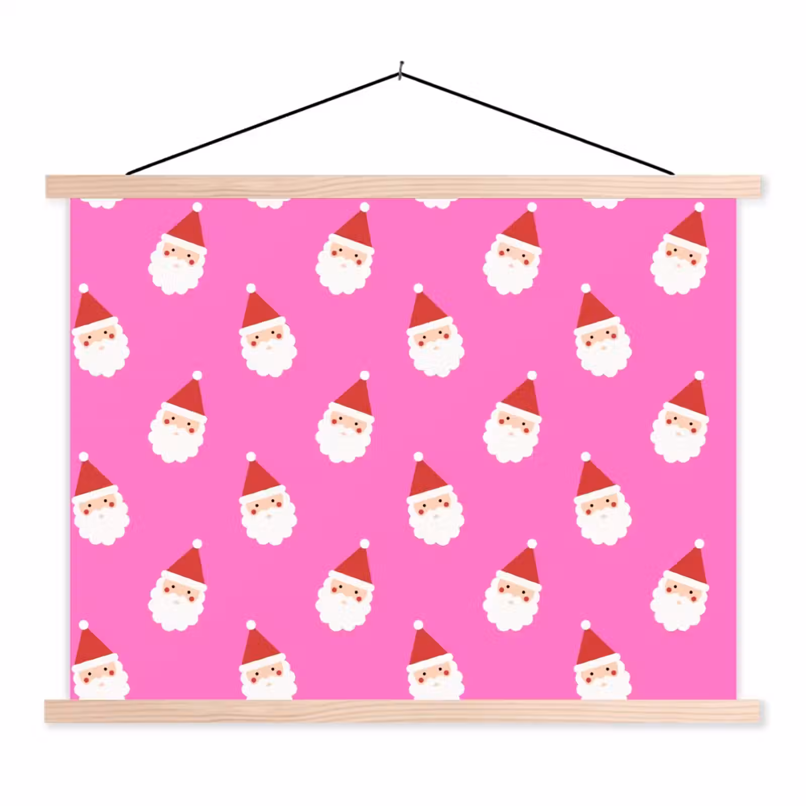 Schoolplaat - Kerstman - Kerst - Roze - Rood — 1