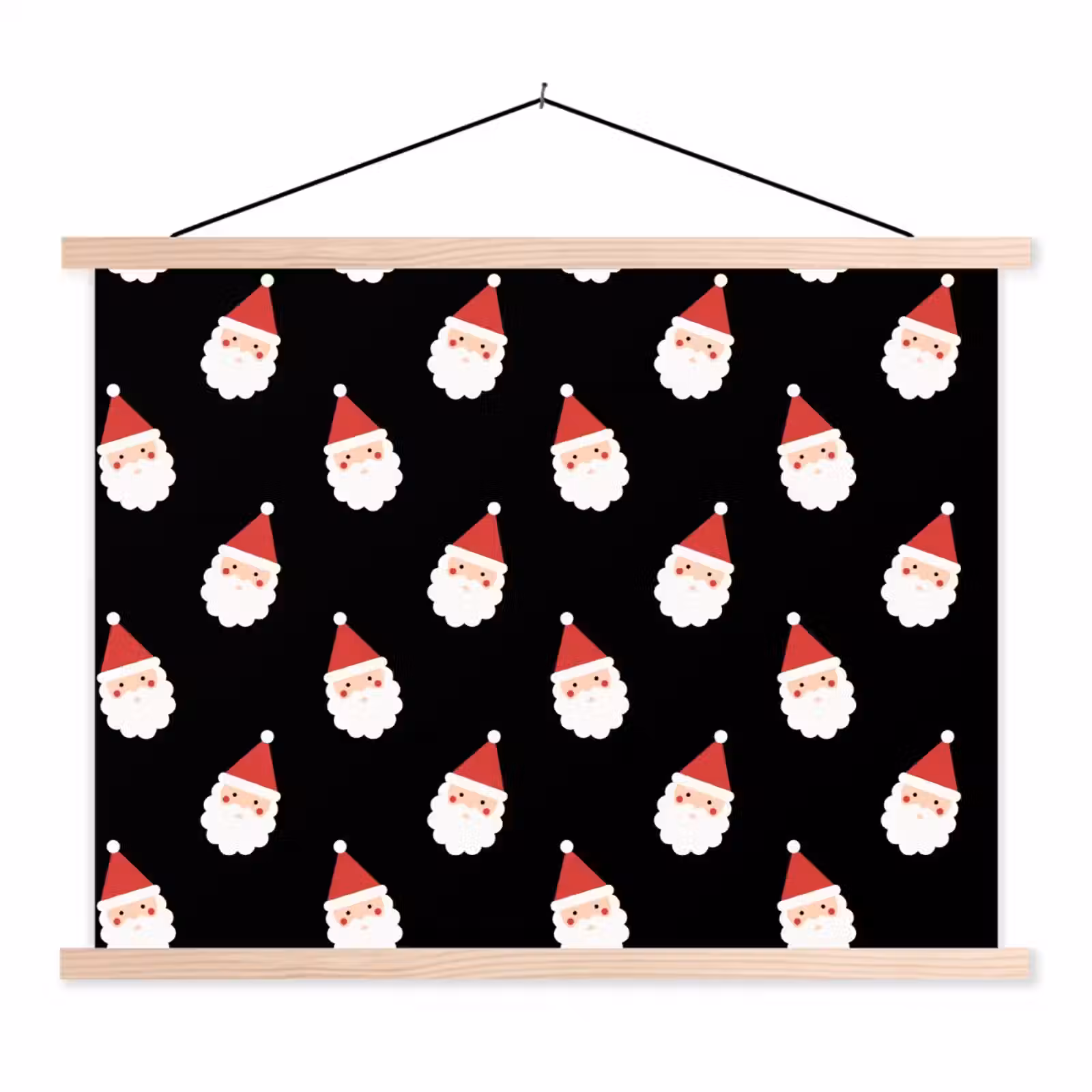 Schoolplaat - Kerstman - Kerst - Zwart — 1