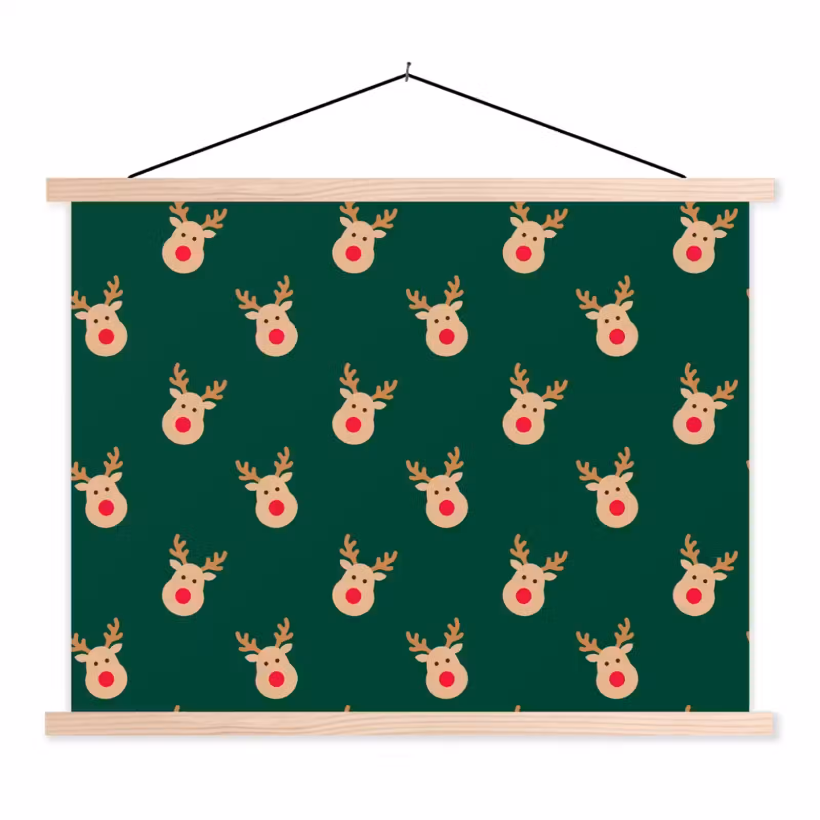 Schoolplaat - Rendieren - Kerst - Groen — 1
