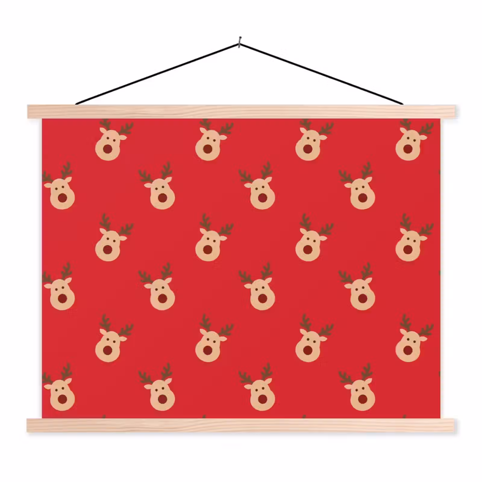 Schoolplaat - Rendieren - Kerst - Rood — 1