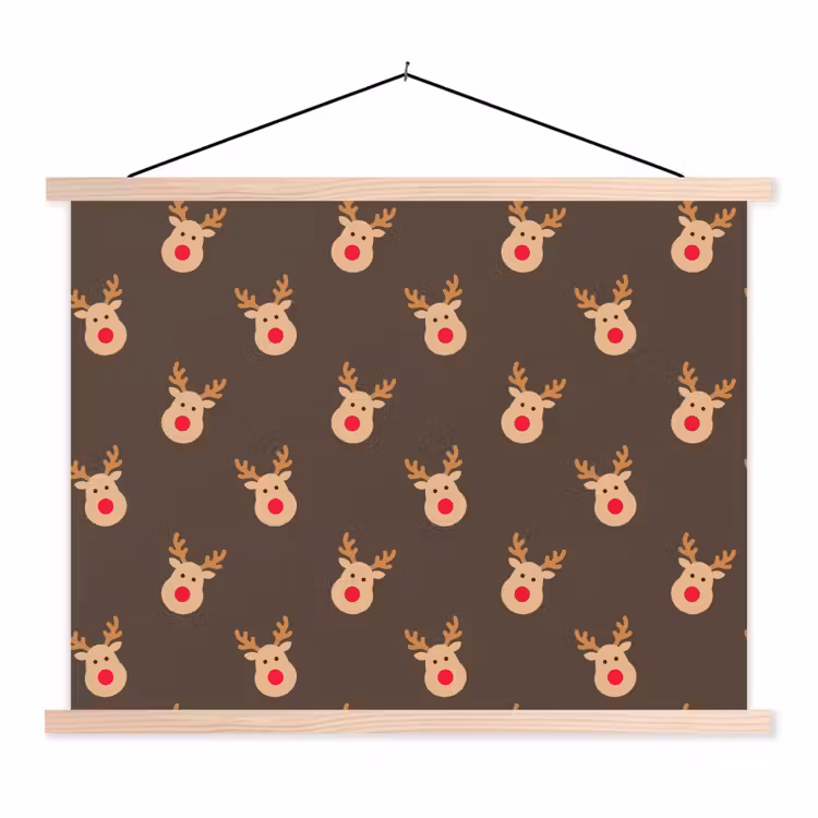Schoolplaat - Kerst - Rendieren - Bruin — 1
