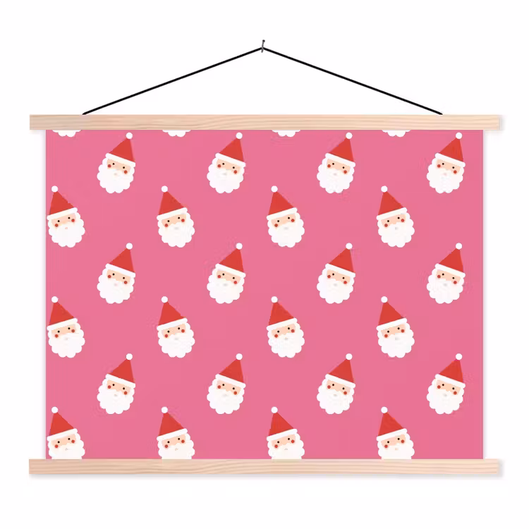 Schoolplaat - Kerstman - Kerst - Rood - Roze — 1