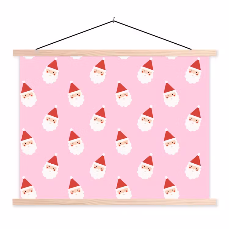 Schoolplaat - Kerstman - Kerst - Roze — 1